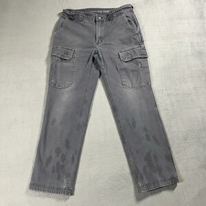 Duluth Trading Pants Mens 32x32 Blue Slim Straight Cargo Fire Hose Workwear